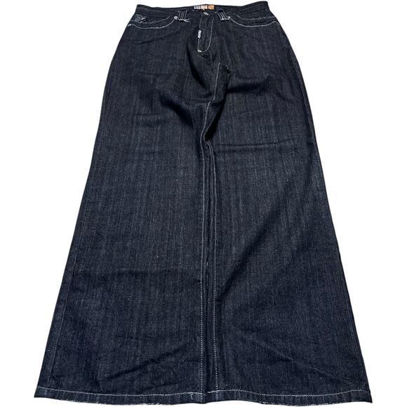 Akdmks Jeanius House Rhinestone Dark Wash Wide Leg Jeans - Picture 2 of 11